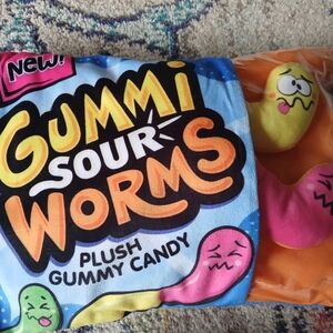 Gummi Sour Worms Plush Gummy Candy Pillow